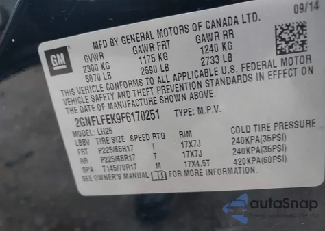 2015 Chevrolet Equinox 1Lt z USA, uszkodzony, nr VIN 2GNFLFEK9F6170251